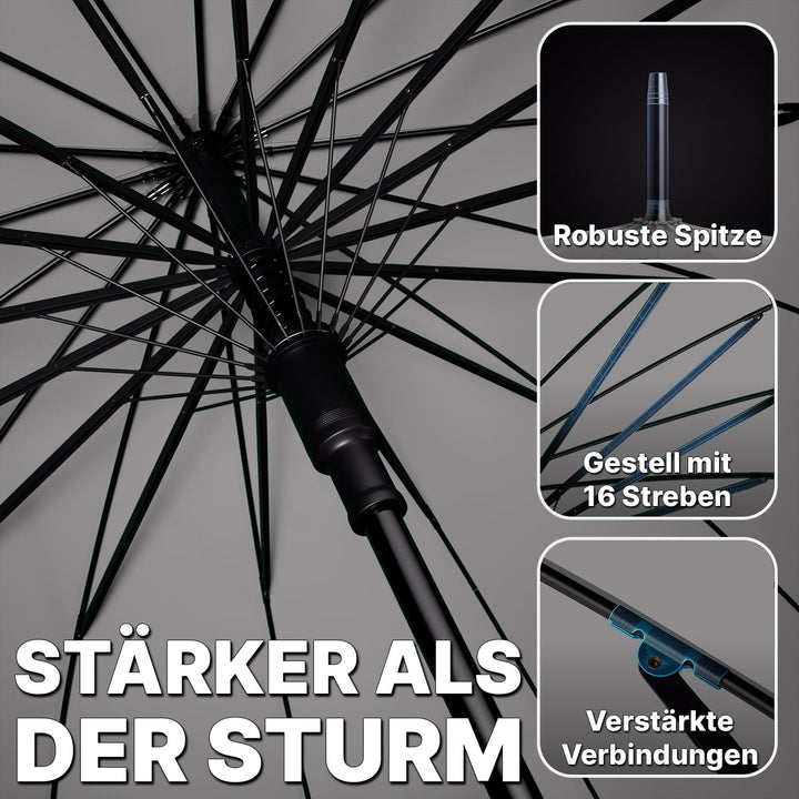Royal Walk Regenschirm Gross Sturmfest Golf Schirm XXL Stabiler Stockschirm | Grosser Regenschirm fü