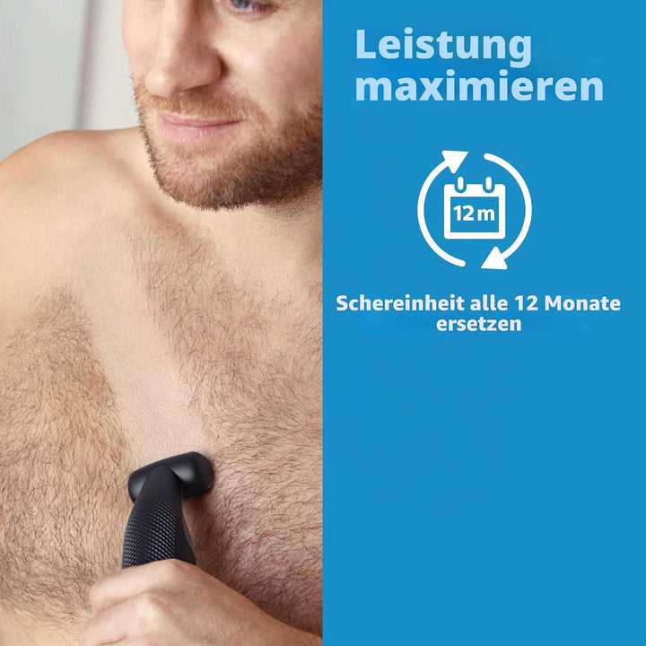 Norelco BG2000 Ersatzkopf für Bodygroom, Schwarzmetall, Wasserdicht, Aufladbar, Männer, Körperpflege
