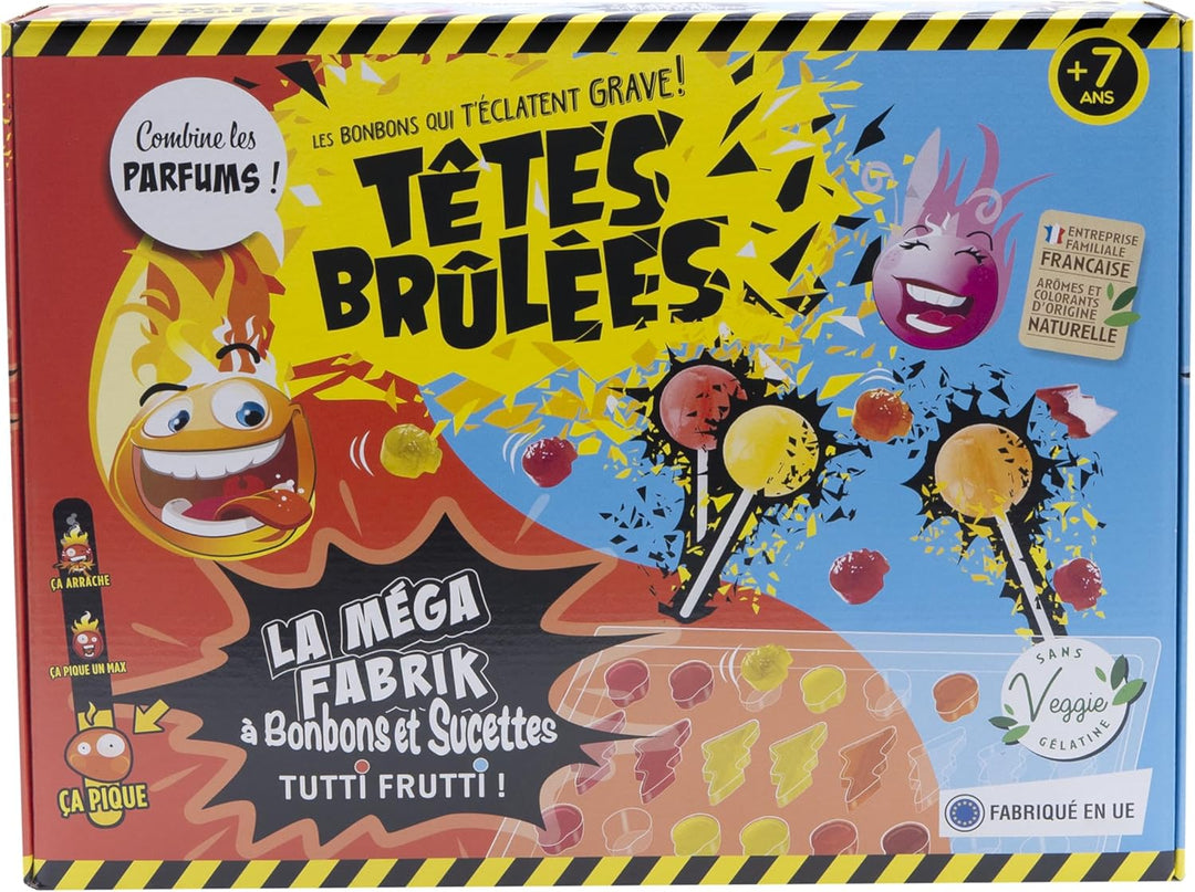 SILVERLIT TETES BRULEES - Stellt Bonbons und Lollis nach Tutti Frutti her - Natürliche Aromen, Farbs