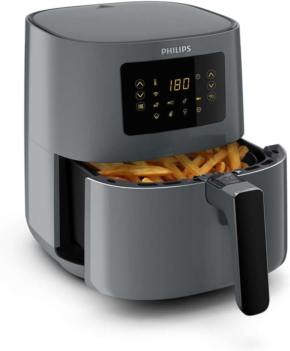 Philips HD9255/60 Airfryer Fritteuse, Fernverbindung, 0.8 kg, 4.1 L Kapazität 4.1LT/L/WIFI/GREY/4 PE