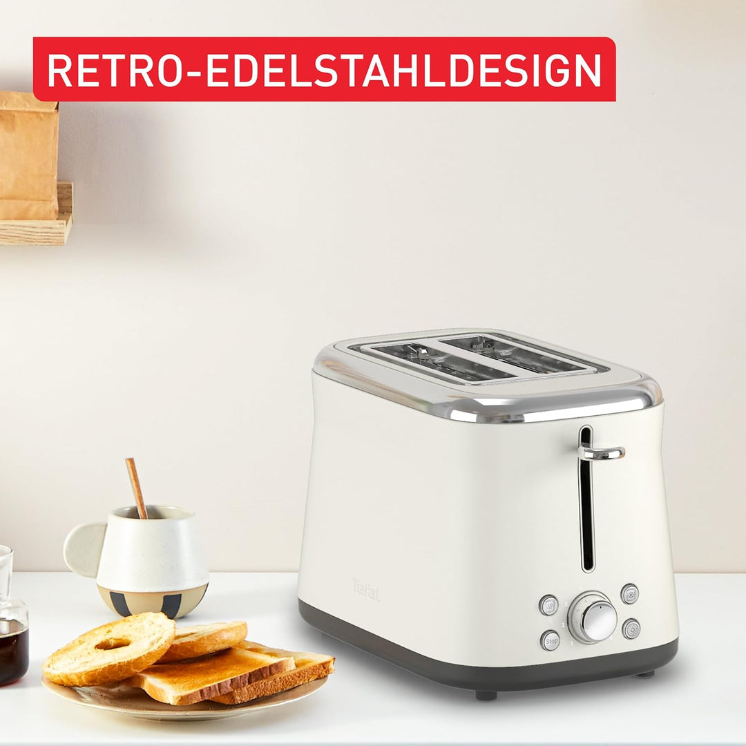 Tefal Collection Doppelschlitz-Toaster, extra hoher Hebel, 8 Bräunungsstufen, 4 Funktionen, breite S