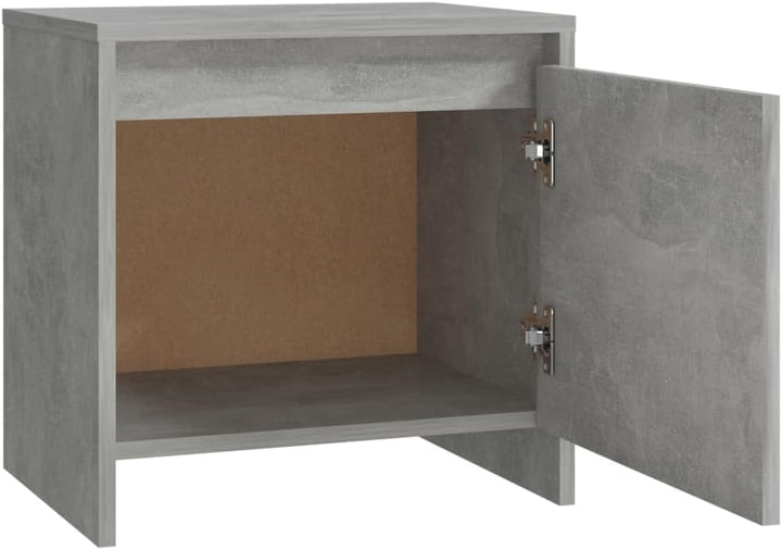 WIFESE Nachttisch Betongrau 45x34x44,5 cm Holzwerkstoff Nachtkästchen Nachtkommode Beistelltisch Tel