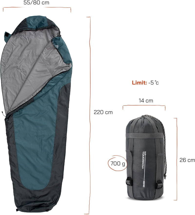 Where Tomorrow Ultraleicht Schlafsack | Outdoor Sommerschlafsack | Camping, Festival, Reise | 3-4 Ja