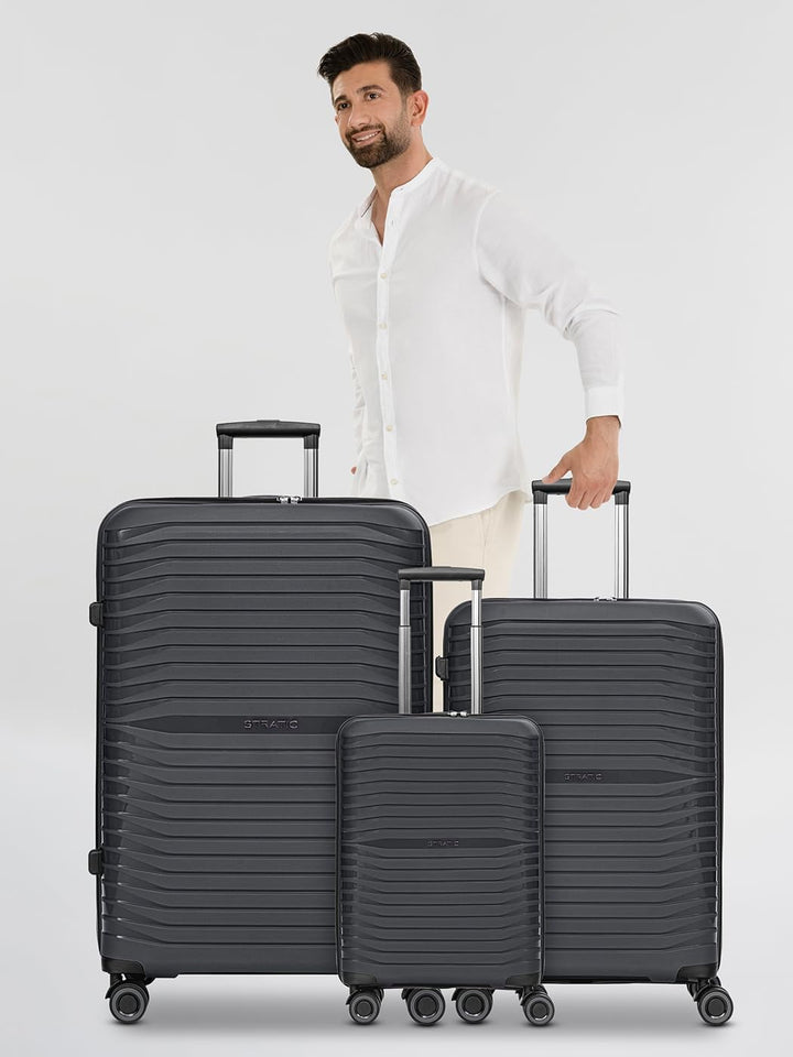 Stratic Koffer-Set 3-teilig für Damen und Herren | Reise-Trolleys 50 x 29 x 76 cm aus hochwertigem,