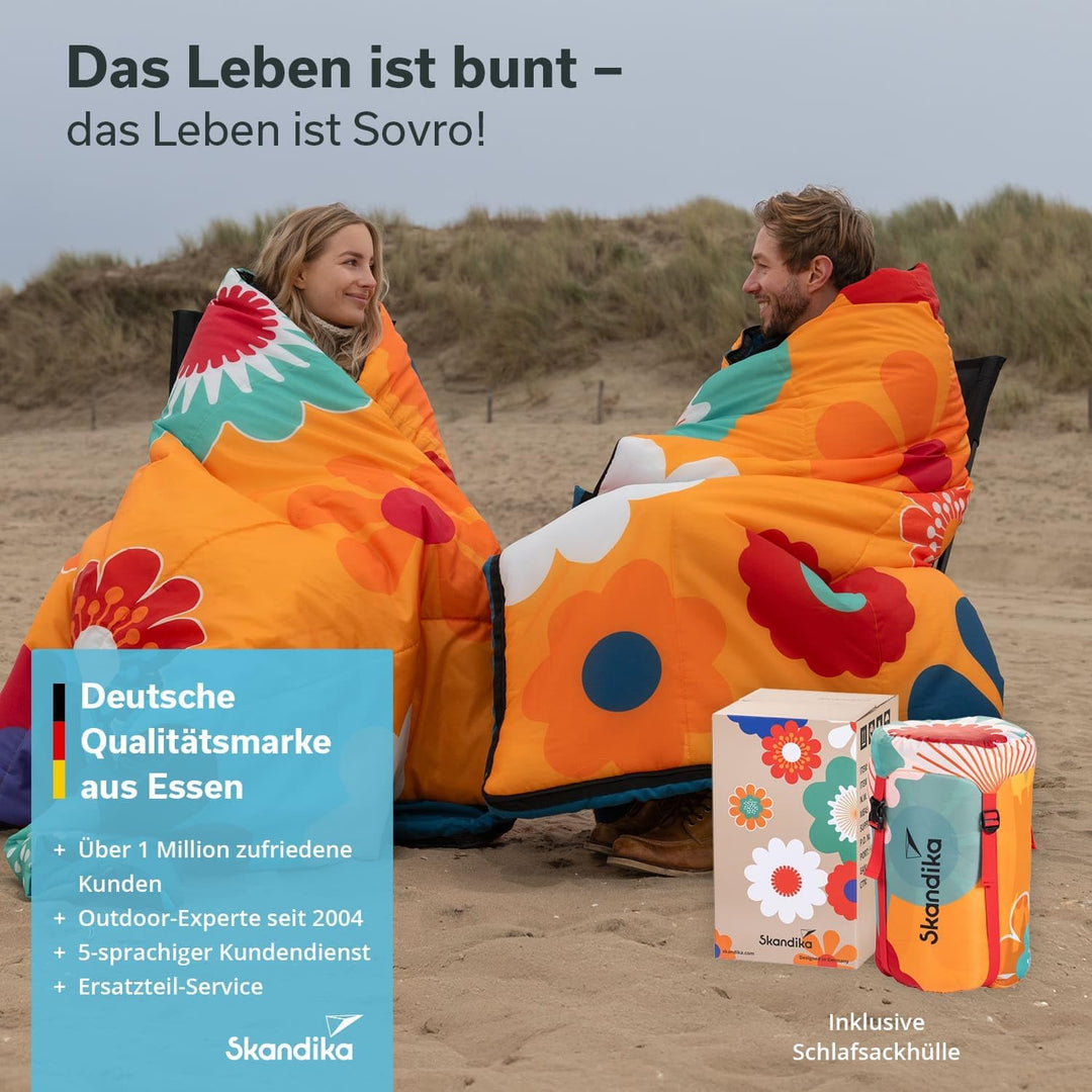 Skandika Deckenschlafsack Sovro | Schlafsack Outdoor für Erwachsene, 3 Jahreszeiten, als Doppelschla