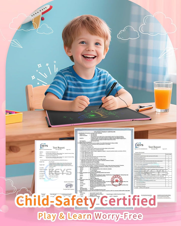 Wiederaufladbares 40,6 cm (16 Zoll) LCD-Schreibtablett, grosses buntes Zeichentablett für Kinder im
