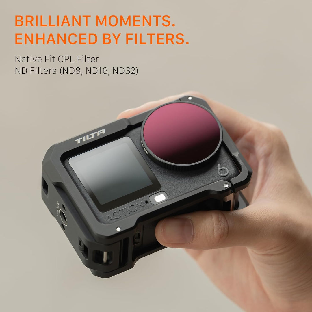 Tilta Action 6 Filter-Kit, ND8/ND16/ND32/Polarisationsfilter Kompatibel mit DJI Osmo Action 6 – Schw
