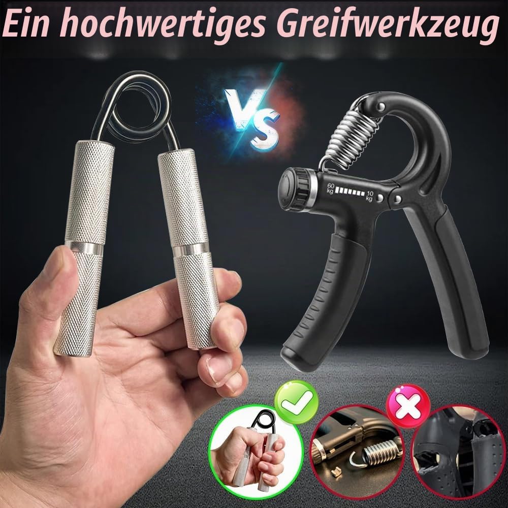 Handtrainer Unterarmtrainer, 4er (50-200LB) Metall Griffkraft Trainer Set mit Fingerstrecker, Handtr