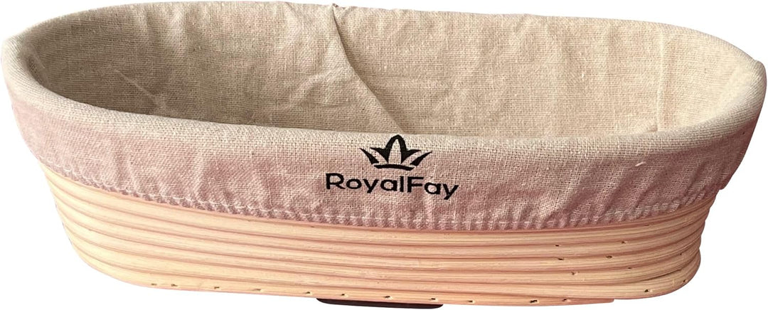 Gärkörbchen oval 28 cm – Brotform aus natürlichem, atmungsaktivem Rattan für 0,5 kg Teig – inklusive