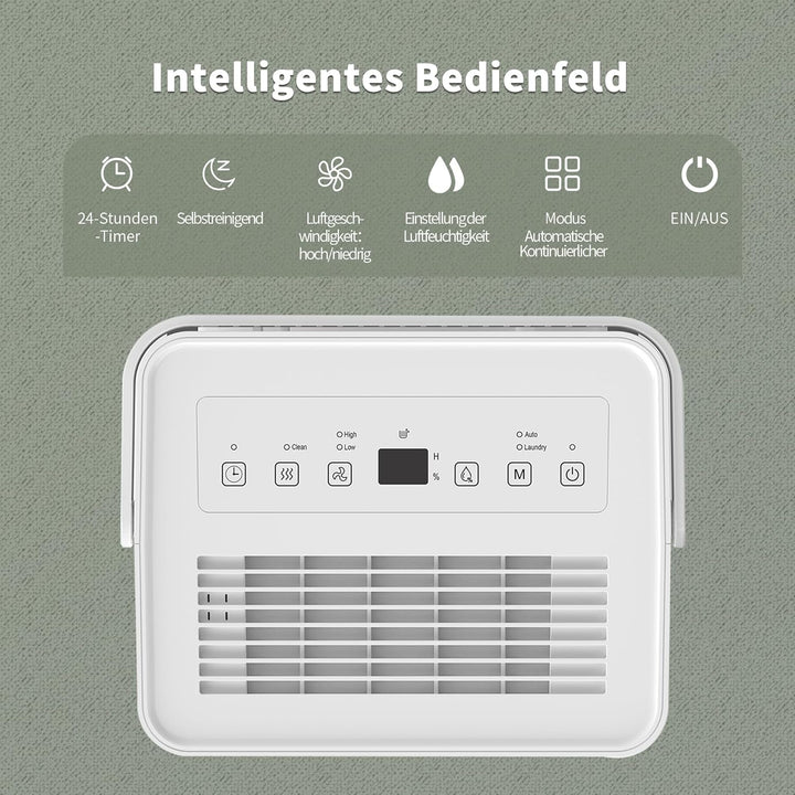 Uhome Luftentfeuchter elektrisch 12L in 24h, Raumentfeuchter für 54m³/18m², entfeuchter mit Autoabsc