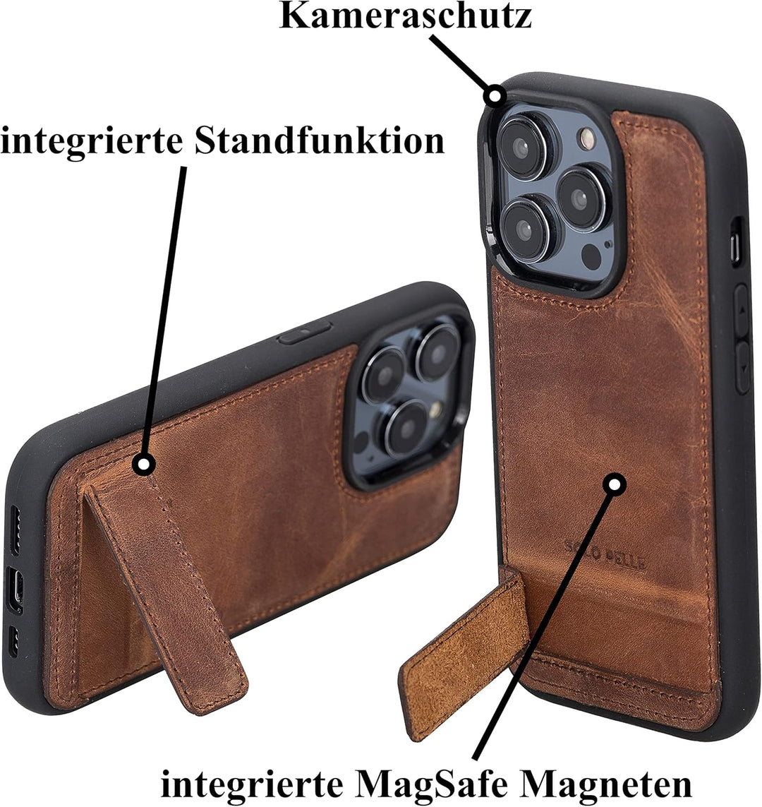 Solo Pelle Lederhülle für das iPhone 14 Pro in 6.1 Zoll Case Leder Hülle Ledertasche Backcover aus e