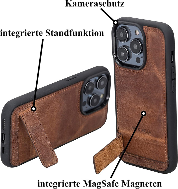 Solo Pelle Lederhülle für das iPhone 14 Pro in 6.1 Zoll Case Leder Hülle Ledertasche Backcover aus e