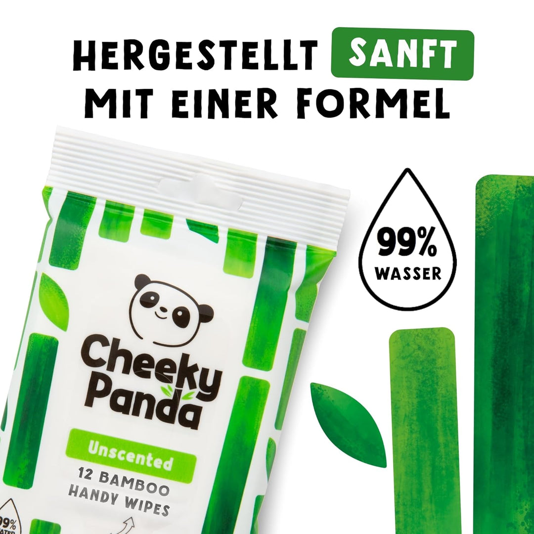 The Cheeky Panda Plastikfrei Feuchttücher Box Baby | 12 Packungen x 12 Stück (144 Feuchttücher) | Fü