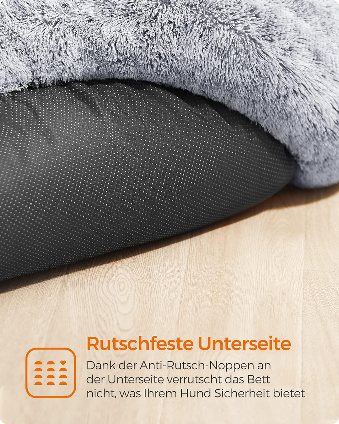 Feandrea Hundebett flauschig, Katzenbett, Donut Kissen, waschbar, Polsterung in der Mitte herausnehm