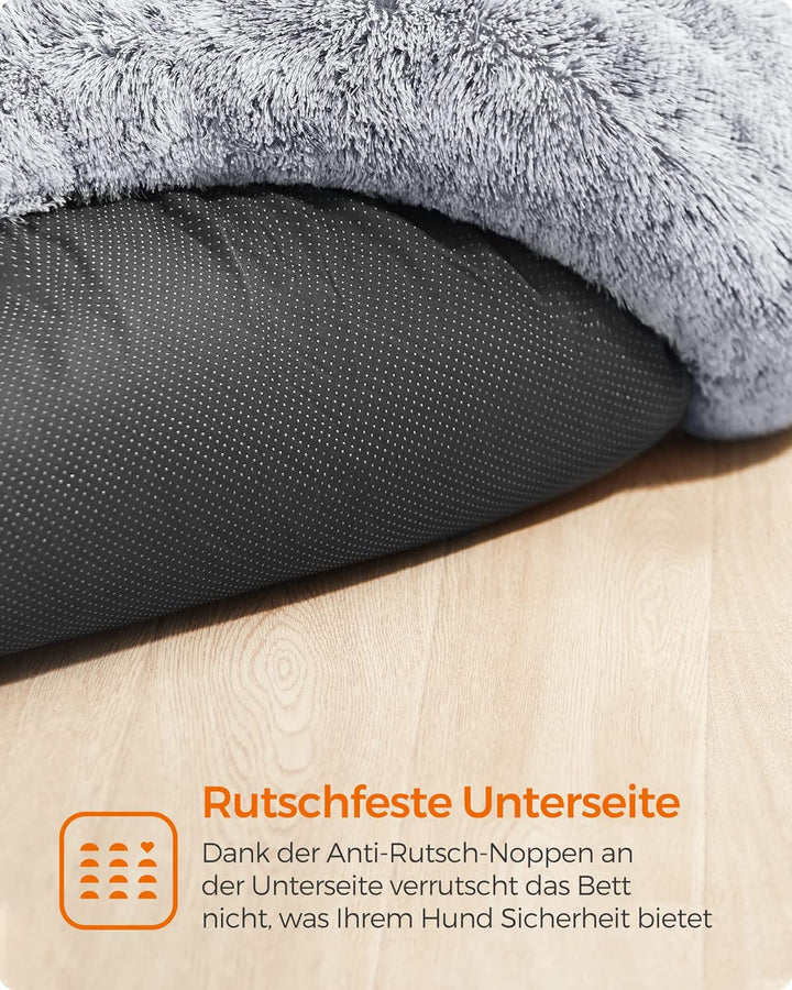 Feandrea Hundebett flauschig, Katzenbett, Donut Kissen, waschbar, Polsterung in der Mitte herausnehm