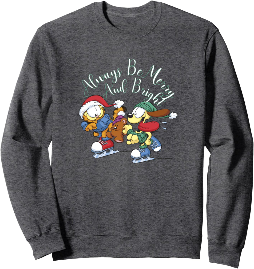 Garfield Always Be Merry And Bright Ice Skating Sweatshirt