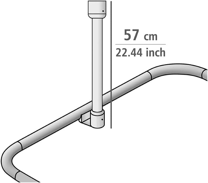 WENKO Deckenstütze für Dusch- und Badewannenstangen, für Stangen mit Ø 2/2,5 cm, zum Bohren – inkl.