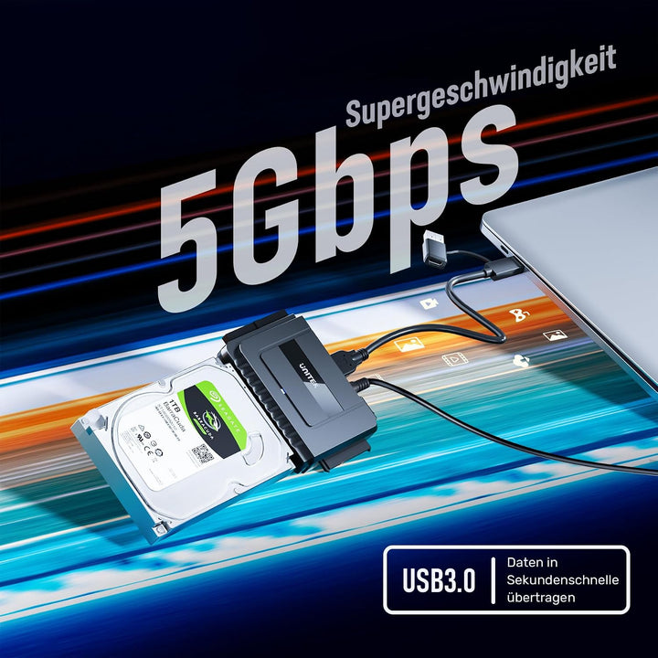 UNITEK Unitek IDE SATA zu USB Festplattenadapte, USB SATA IDE Externer Festplattenleser für 2,5/3,5