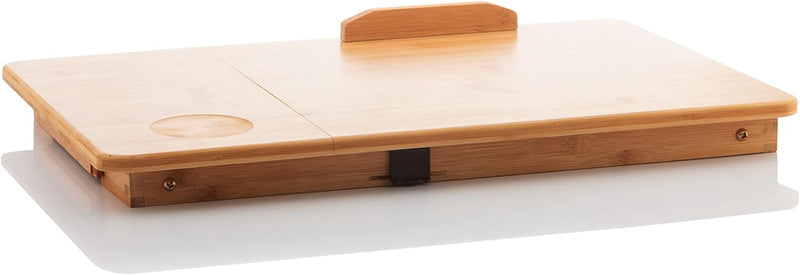 InnovaGoods Lapwood Klappbarer Beistelltisch aus Bambus, Holz, 53,5 x 21-27 x 34 cm. Medidas aprox.