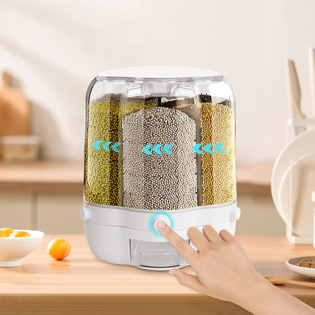 6 Gitter Müslispender Getreidespender Rotierende Lebensmittelspender Reisspender Cornflakes Spender