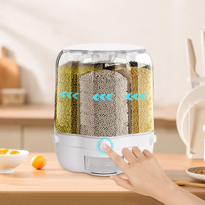 6 Gitter Müslispender Getreidespender Rotierende Lebensmittelspender Reisspender Cornflakes Spender