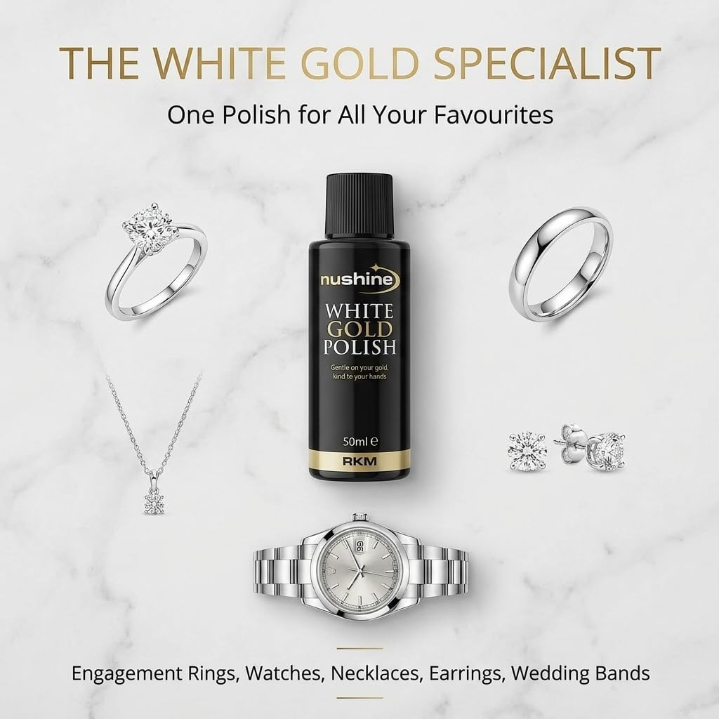 Nushine White Gold Polish 50ml - eco-friendly formulation by Nushine Weissgoldpolitur 50 ml (1er Pac
