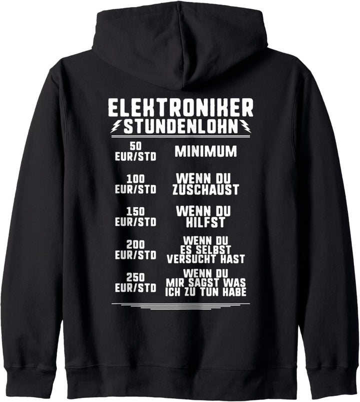Elektriker Stundenlohn Elektroniker Kapuzenjacke