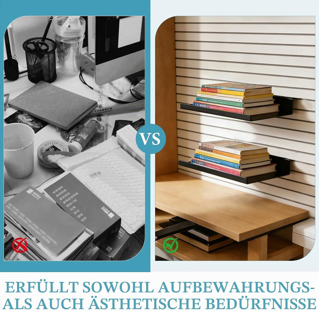 MIGUBIGU 1 Pcs Regal für Akustikpaneele Ohne Bohren 25 x 15 cm, Wandorganizer für Akustikpaneele Sch