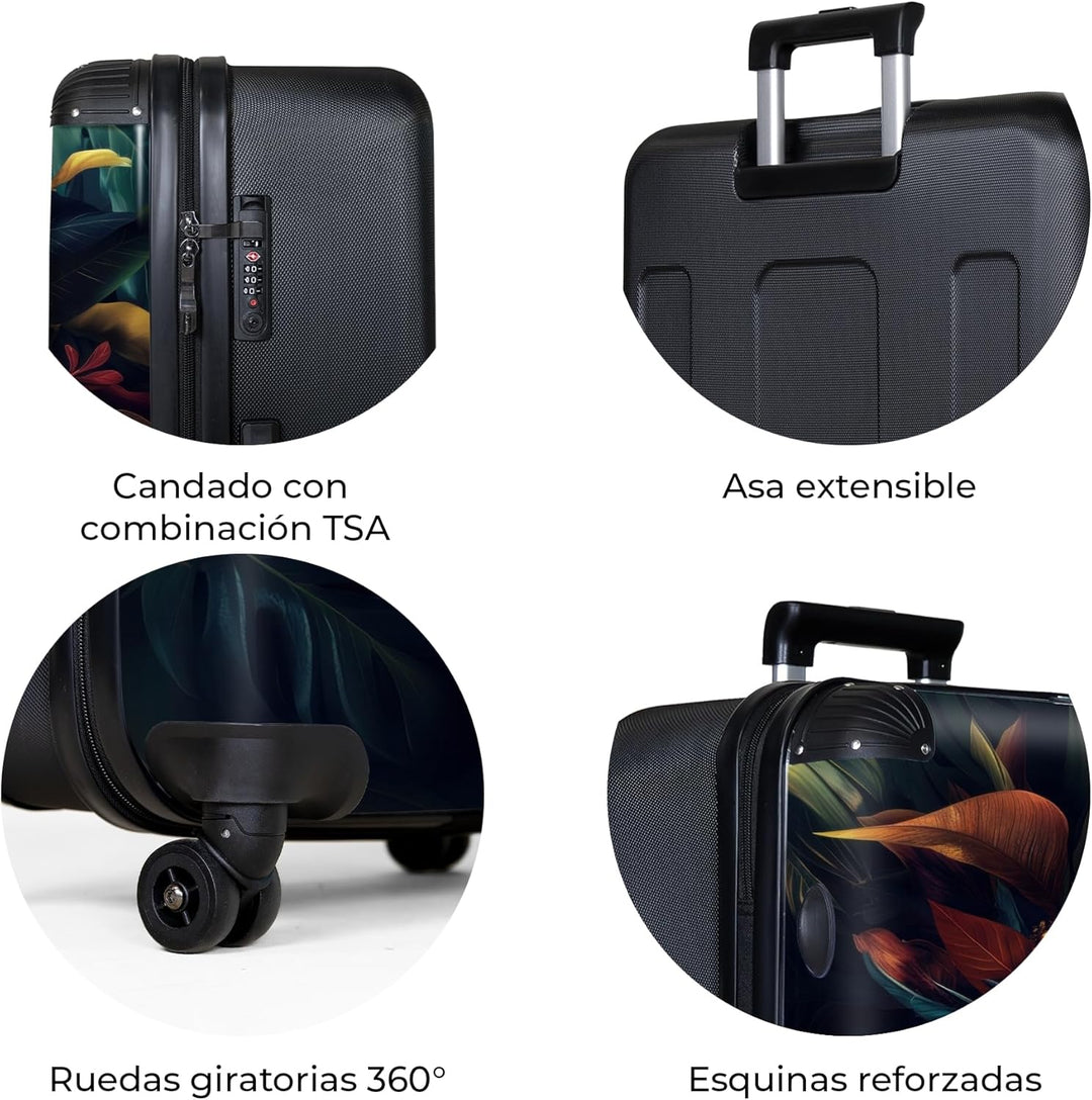 NoBoringSuitcases.com® Koffer XL Gross 77x51.5x28 cm Hartschale Reisekoffer 4 Rollen Leicht Koffer T