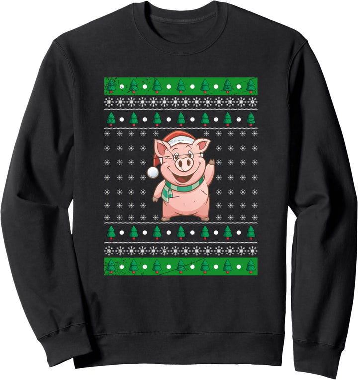 Weihnachten Geschenk Farm Tier Bauer Ugly Christmas Schwein Sweatshirt