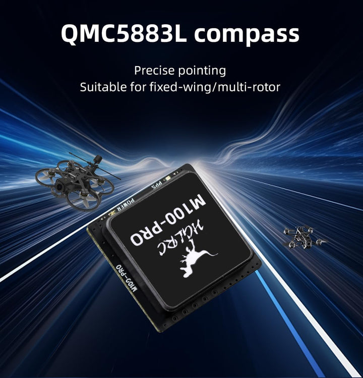 HGLRC M100 Pro GPS-Modul - Hochpräzises GPS mit GLONASS/Beidou-Unterstützung, Ultraleicht und Kompak
