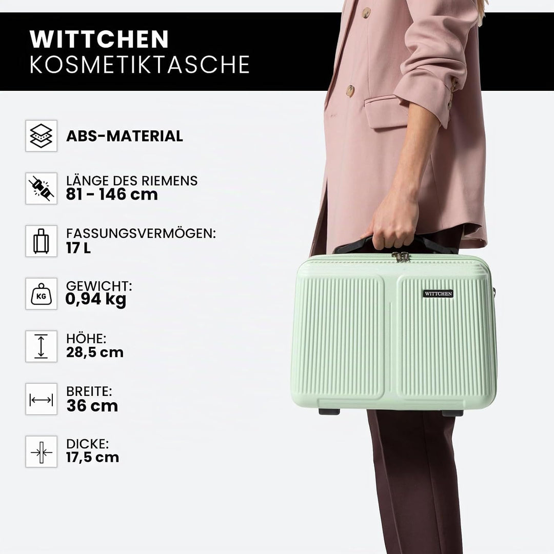 WITTCHEN Stripes Line Kosmetiktasche Kosmetiketui Reisekosmetiktasche Hartschalenkoffer ABS Bequemer