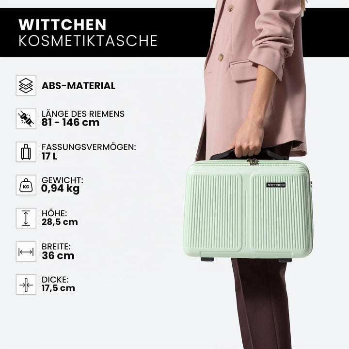 WITTCHEN Stripes Line Kosmetiktasche Kosmetiketui Reisekosmetiktasche Hartschalenkoffer ABS Bequemer