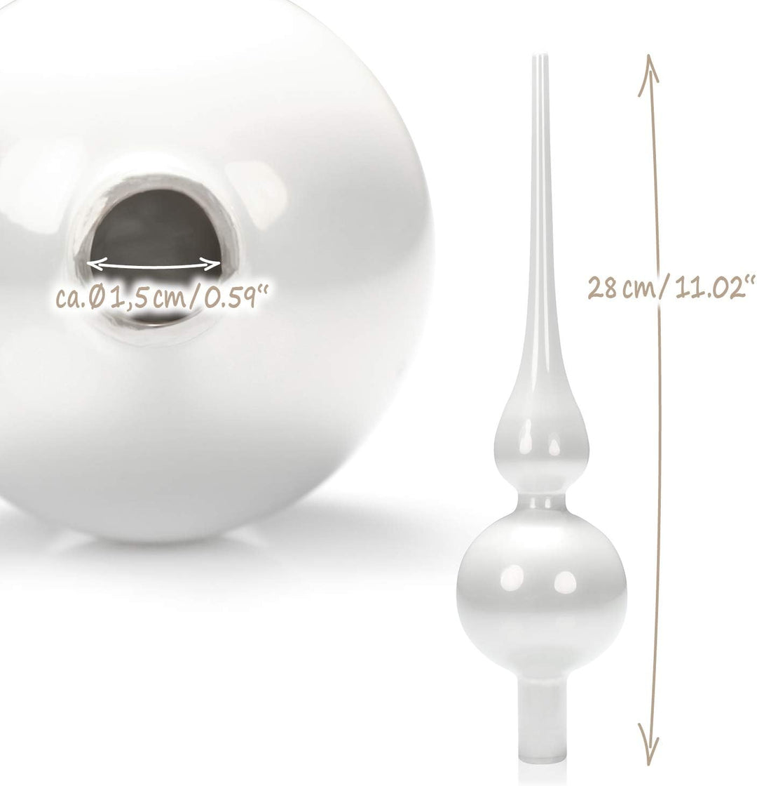 com-four® Weihnachtsbaumspitze glänzend - Christbaumspitze aus echtem Glas für Weihnachten - Tannenb