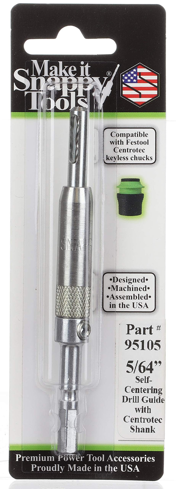 Snappy Tools 5/64 Zoll selbstzentrierender Scharnier-Bit, kompatibel mit Festool Centrotec Bohrfutte