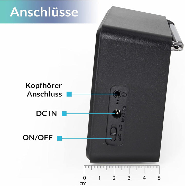 XORO DAB 142 - Tragbares Digitalradio, UKW und DAB+ Empfang, Senderspeicher, RDS-Funktion, Wecker, B
