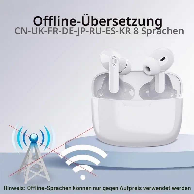 Ohrhörer mit Sprachübersetzung, Y113-Kopfhörer mit bidirektionaler Simultanübersetzung und 144 Onlin