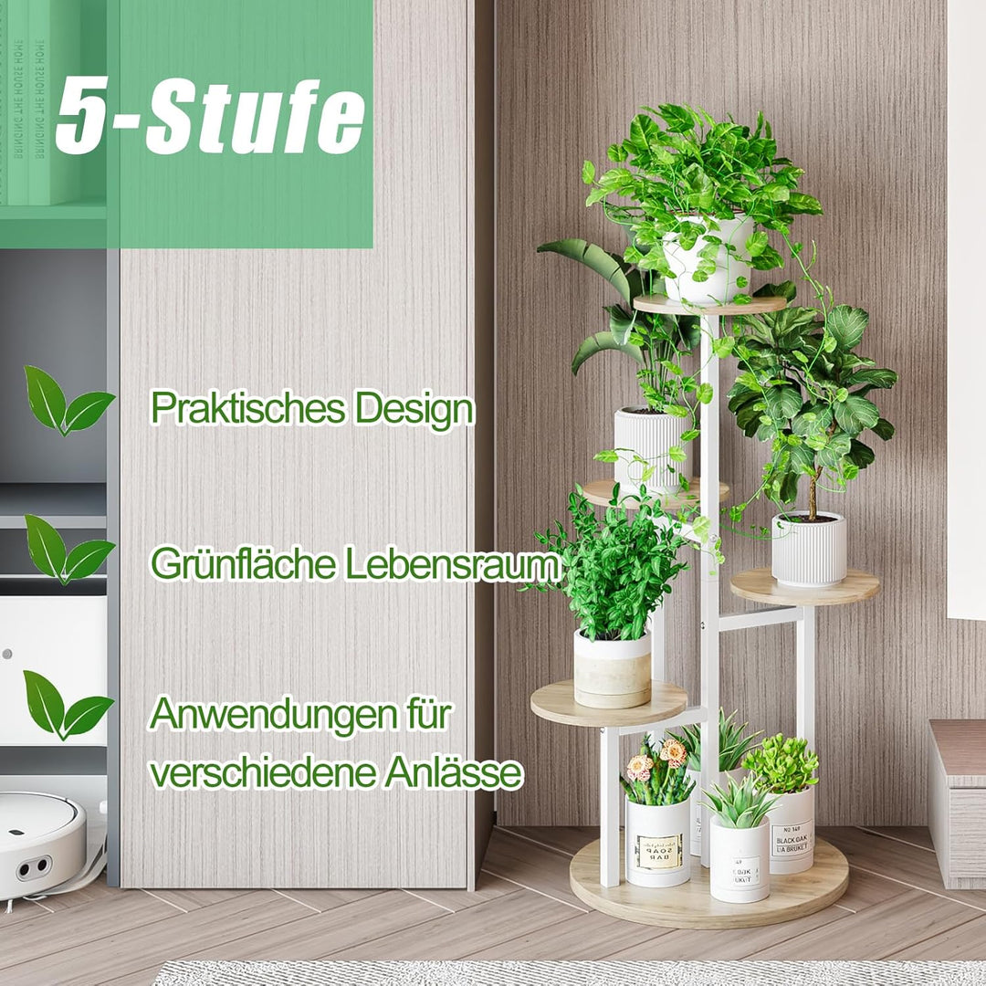 Pflanzenständer für den Innenbereich 5-stufiges Pflanzenregal Eckdisplay Halterung für mehrere Blume