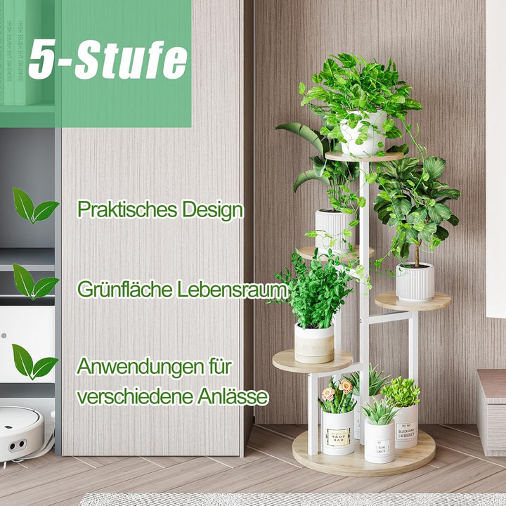 Pflanzenständer für den Innenbereich 5-stufiges Pflanzenregal Eckdisplay Halterung für mehrere Blume