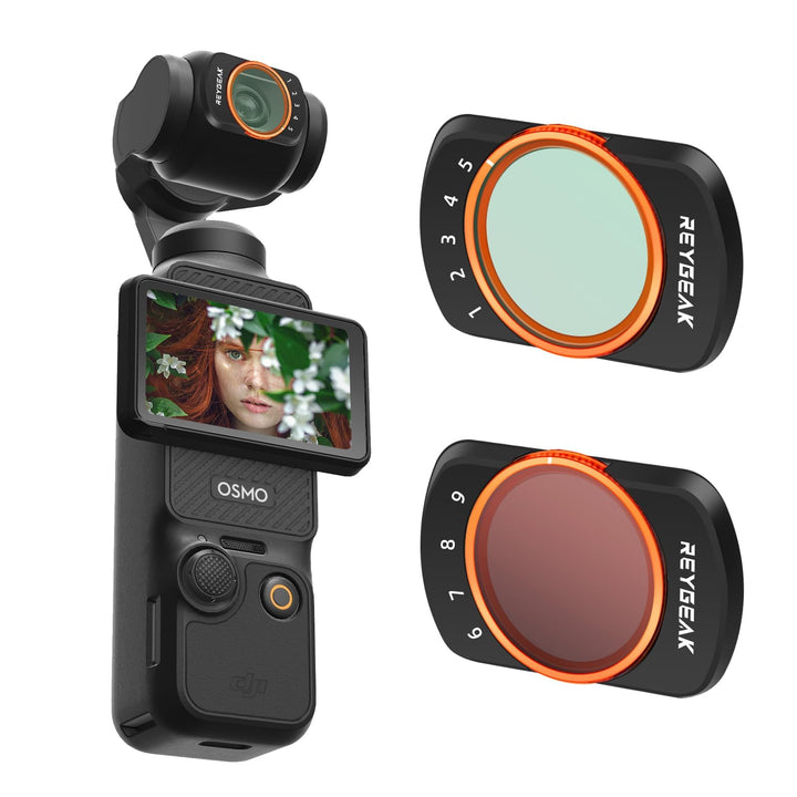 REYGEAK Magnetischer Filterset für DJI Osmo Pocket 3 ,Variabler ND Filter VND 2-512, 1-9 Stop Graufi