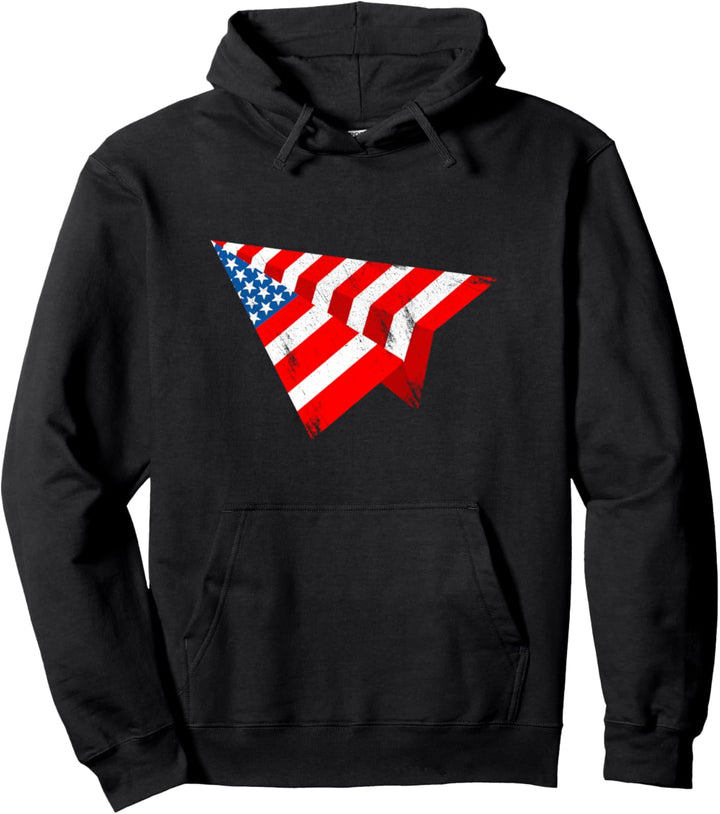 Amerikanische Flagge Papierflugzeug 4. Juli patriotische USA Pullover Hoodie