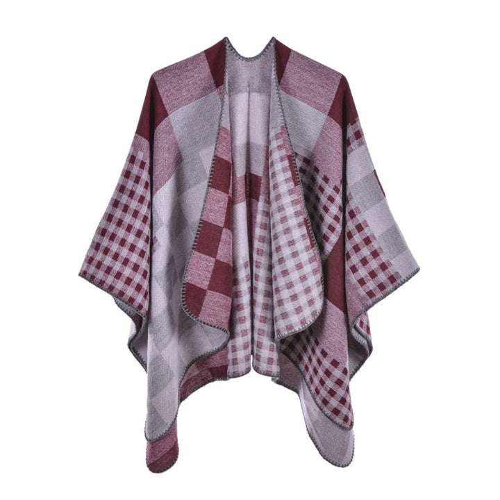 Damen Herbst/Winter Poncho mit Quaste, 130 * 150CM Warm Poncho-Schal Überwurf Strick Cape Elegant Um