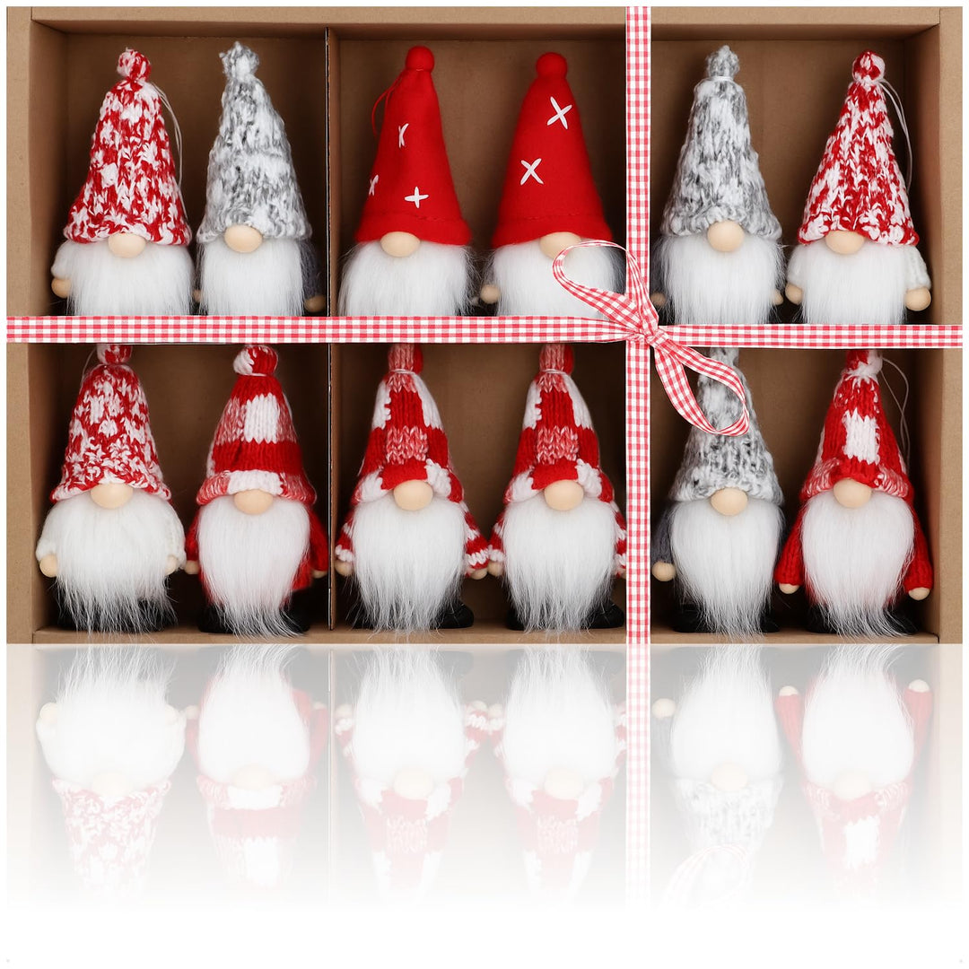 com-four 12 x hochwertige Weihnachtsmann-Anhänger für Weihnachtsbaum, Anhänger, bezaubernde Weihnach