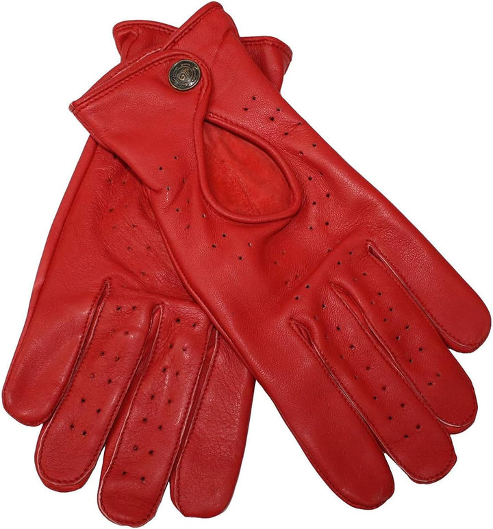 German Wear Unisex Driving Autofahrer-Handschuhe Lederhandschuhe 10=XL Himbeere, 10=XL Himbeere