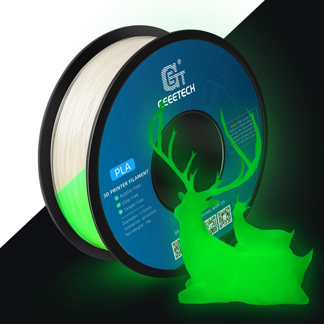 GEEETECH PLA Filament 1.75mm, Glows in the Dark Filament, 3D Drucker Filament 1kg Spool, Filament Le