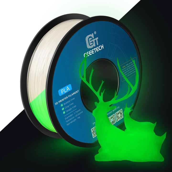 GEEETECH PLA Filament 1.75mm, Glows in the Dark Filament, 3D Drucker Filament 1kg Spool, Filament Le