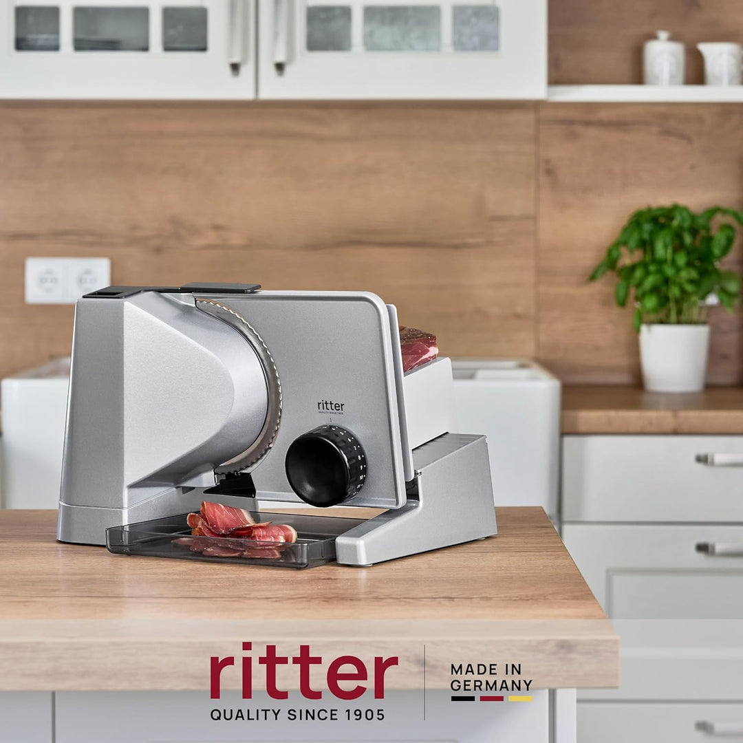 ritter solida 4 Duo Plus, Elektrischer Allesschneider & Brotschneidemaschine aus Vollmetall, Made in