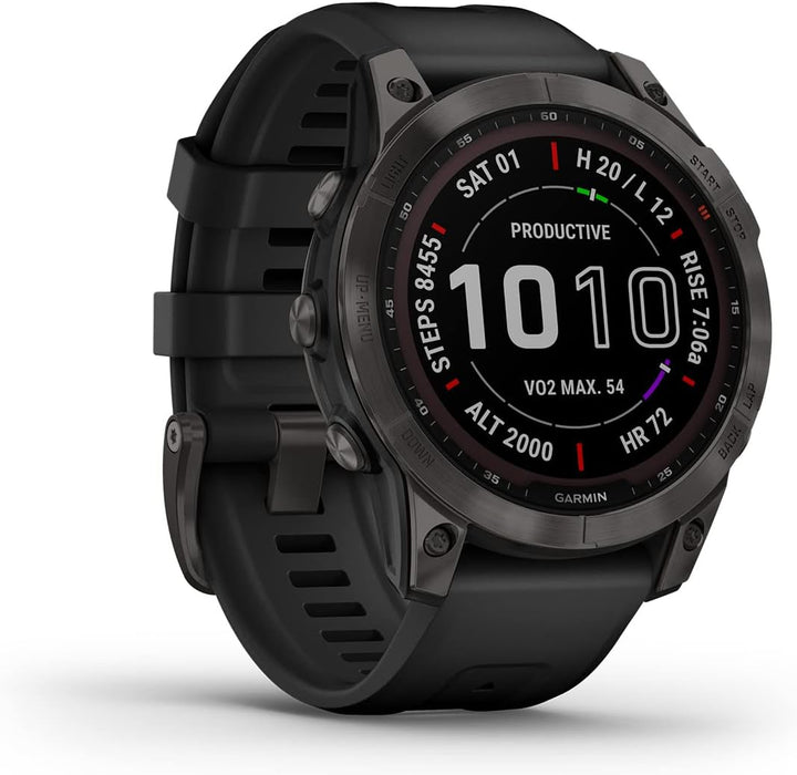 Garmin Fenix 7 Sapphire Solar 47mm, Slate Grey/Black (010-02540-21) Schwarz Taille unique, Schwarz T
