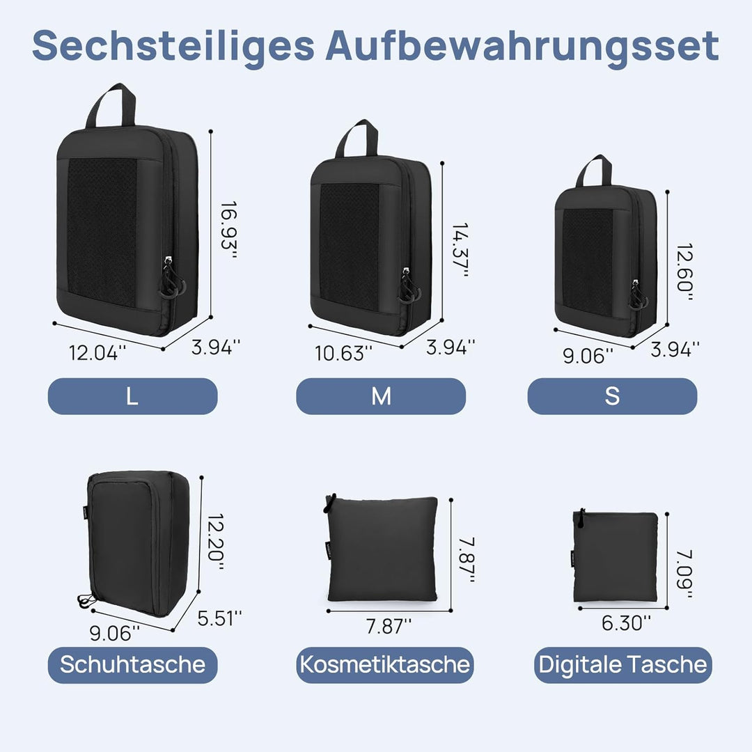 Koffer Organizer Kompression Set, Packwürfel Set Kompression Ihres Reisegepäcks, Compression Packing