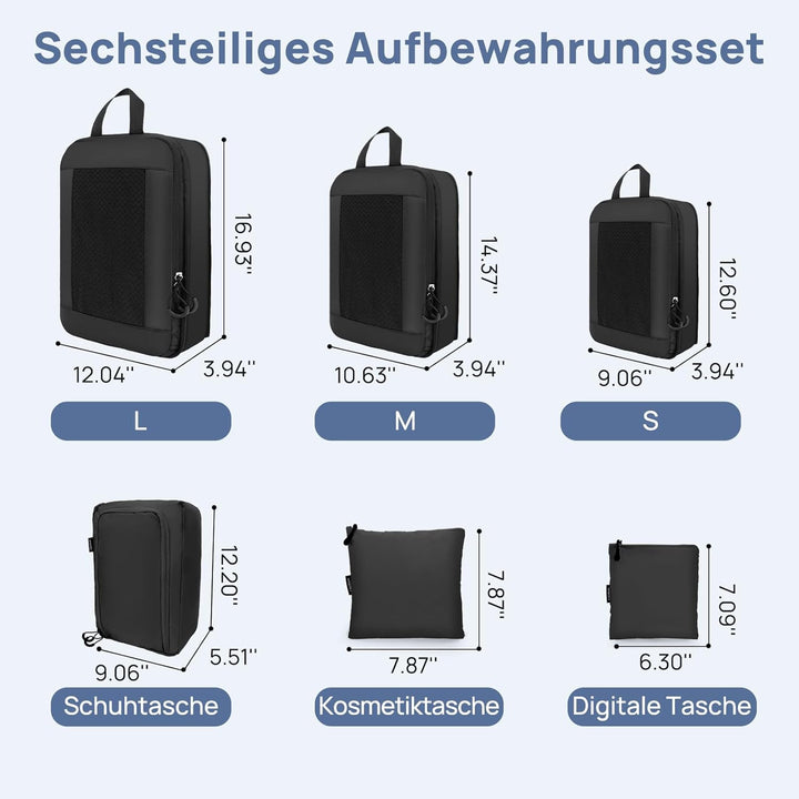 Koffer Organizer Kompression Set, Packwürfel Set Kompression Ihres Reisegepäcks, Compression Packing
